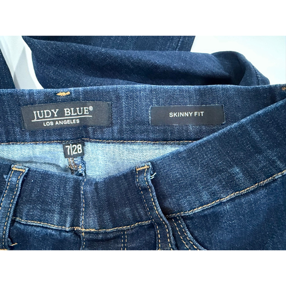 Women's Judy Blue Dark Wash Skinny Jeans Size 7 - Picture 5 of 9